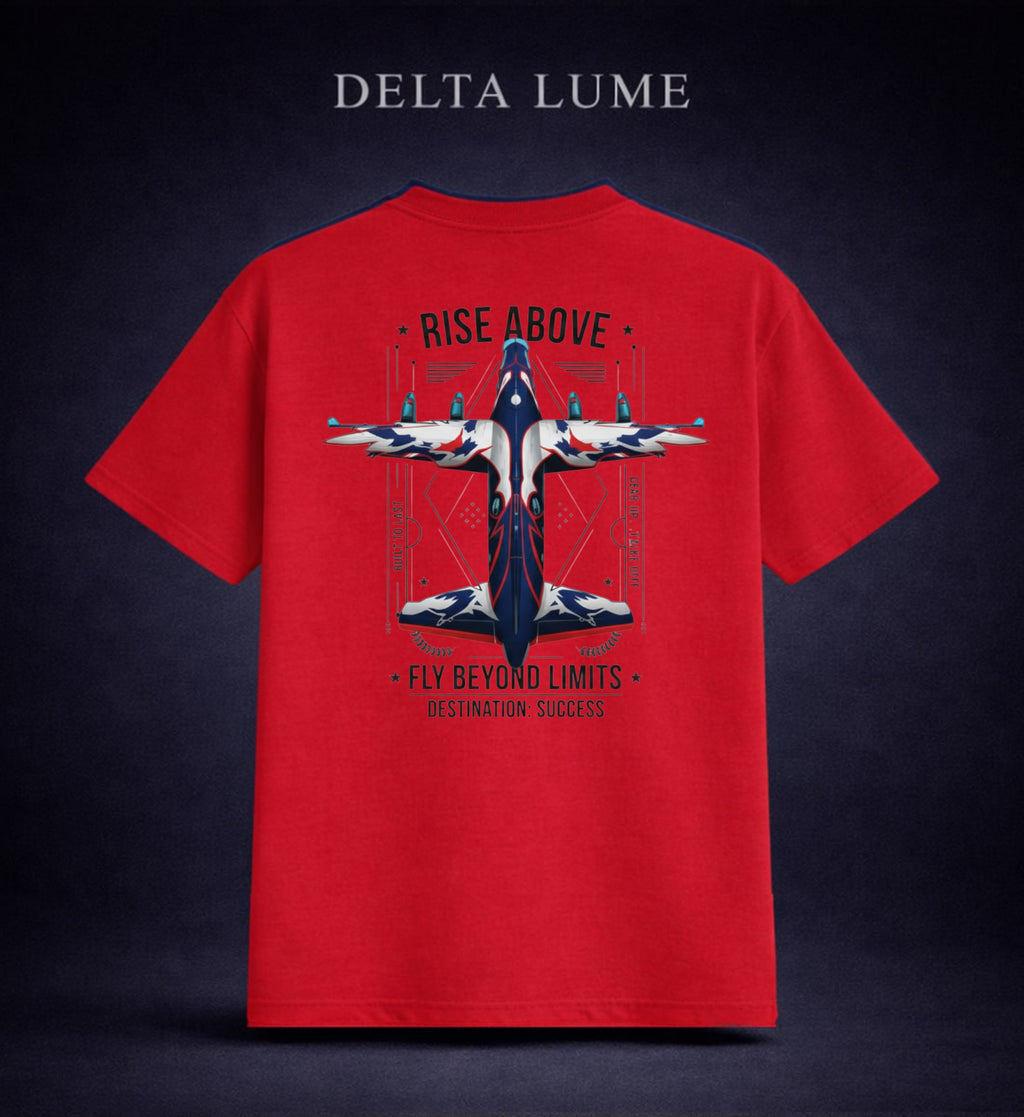 Rise Above Gaming Regular Fit Unisex T-Shirt – Battle Royale Air Drop Back Print Cotton Gamer Tee