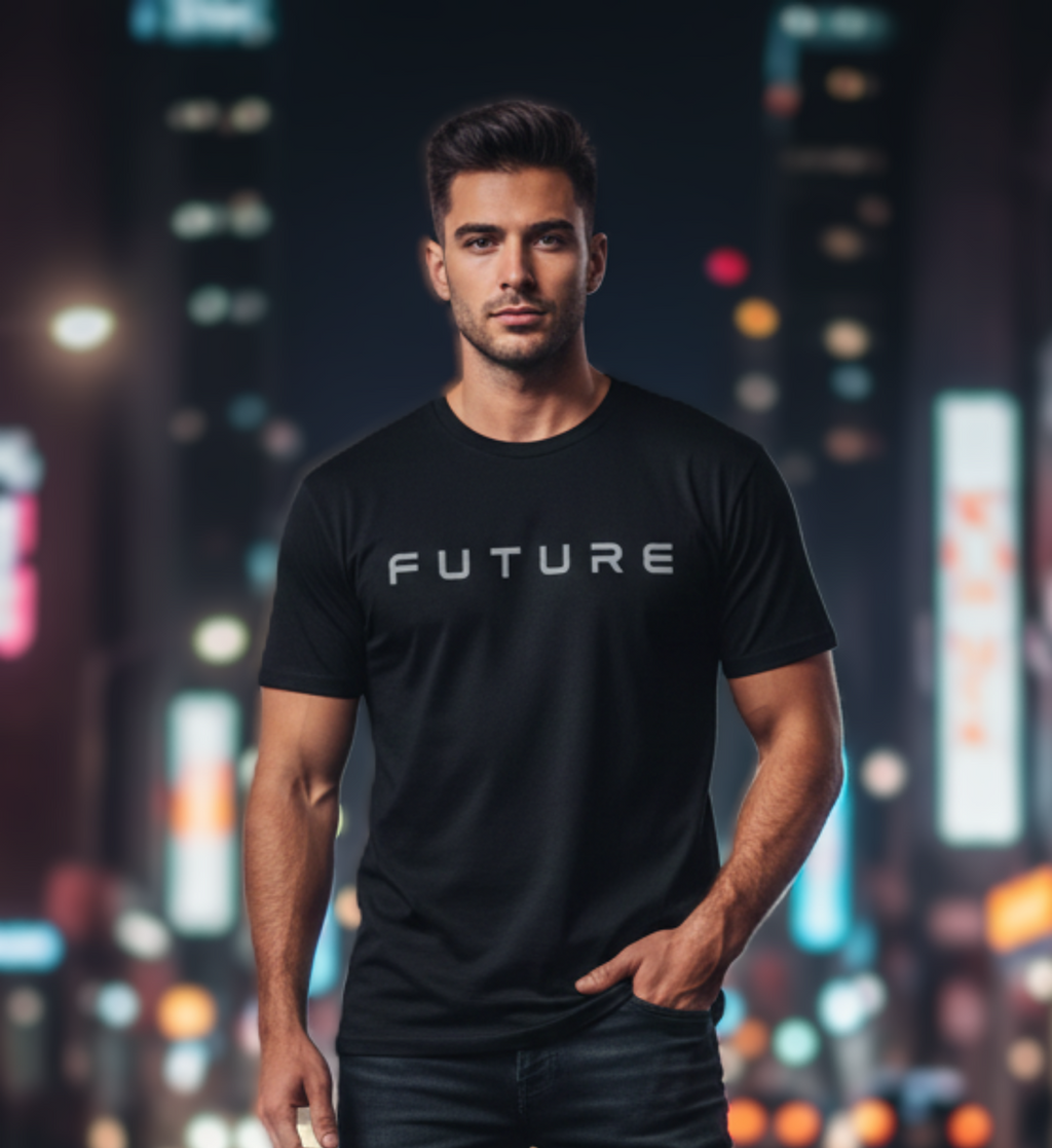 Future Regular Fit Men's Minimal Graphic T-Shirt – Modern Typography Cotton Tee
