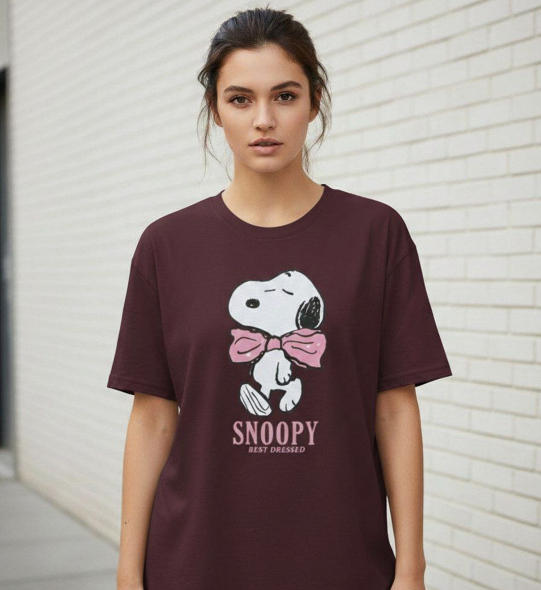 Snoopy “Best Dressed” Graphic T-Shirt | Premium Cotton Oversized ( Unisex ) T-Shirt