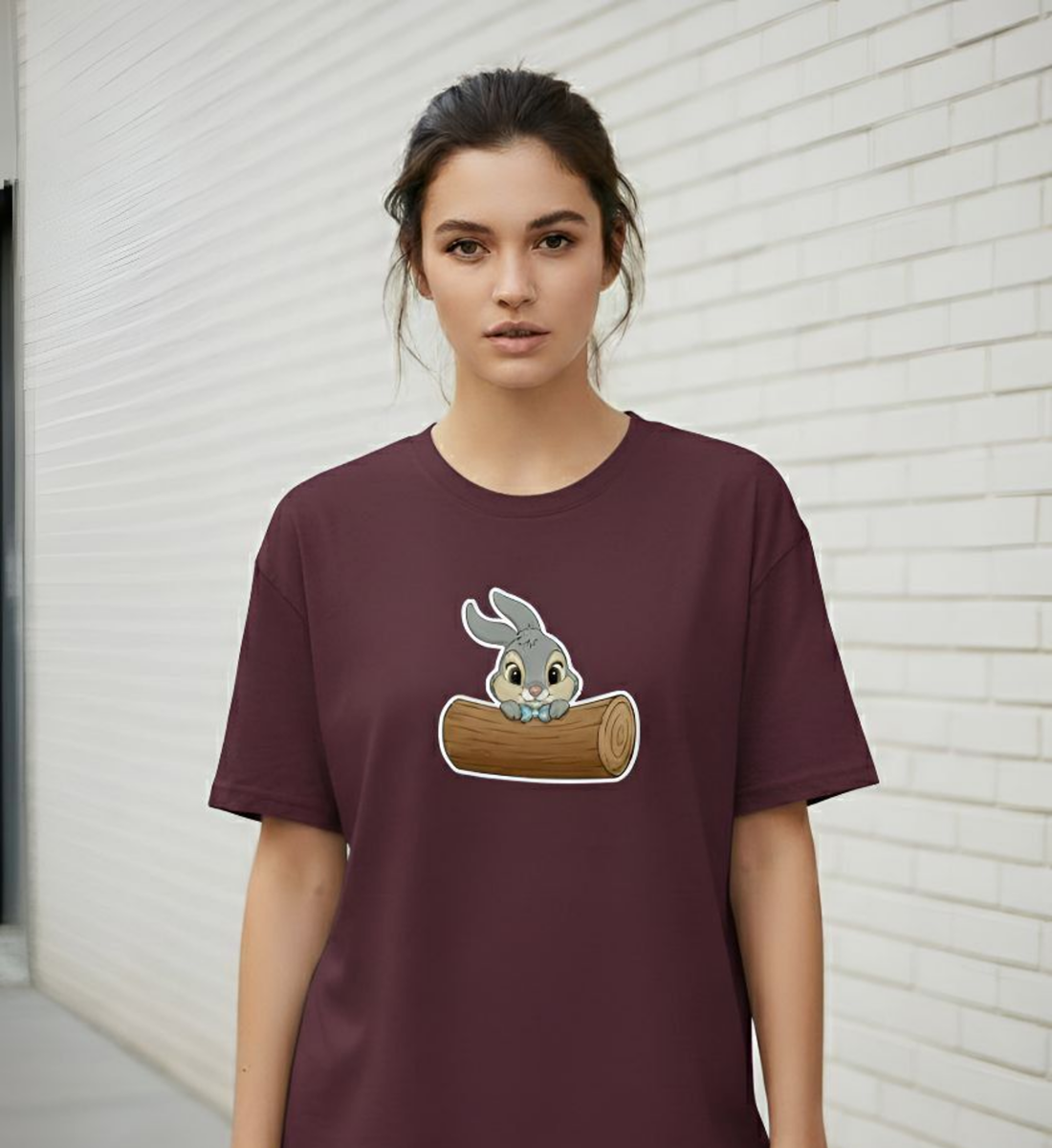 Cute Bunny Graphic T-Shirt | Premium Cotton Oversized ( Unisex ) T-Shirt