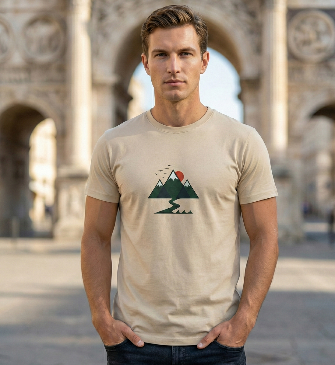 Quiet Horizon – Mountain Regular Fit T-Shirt