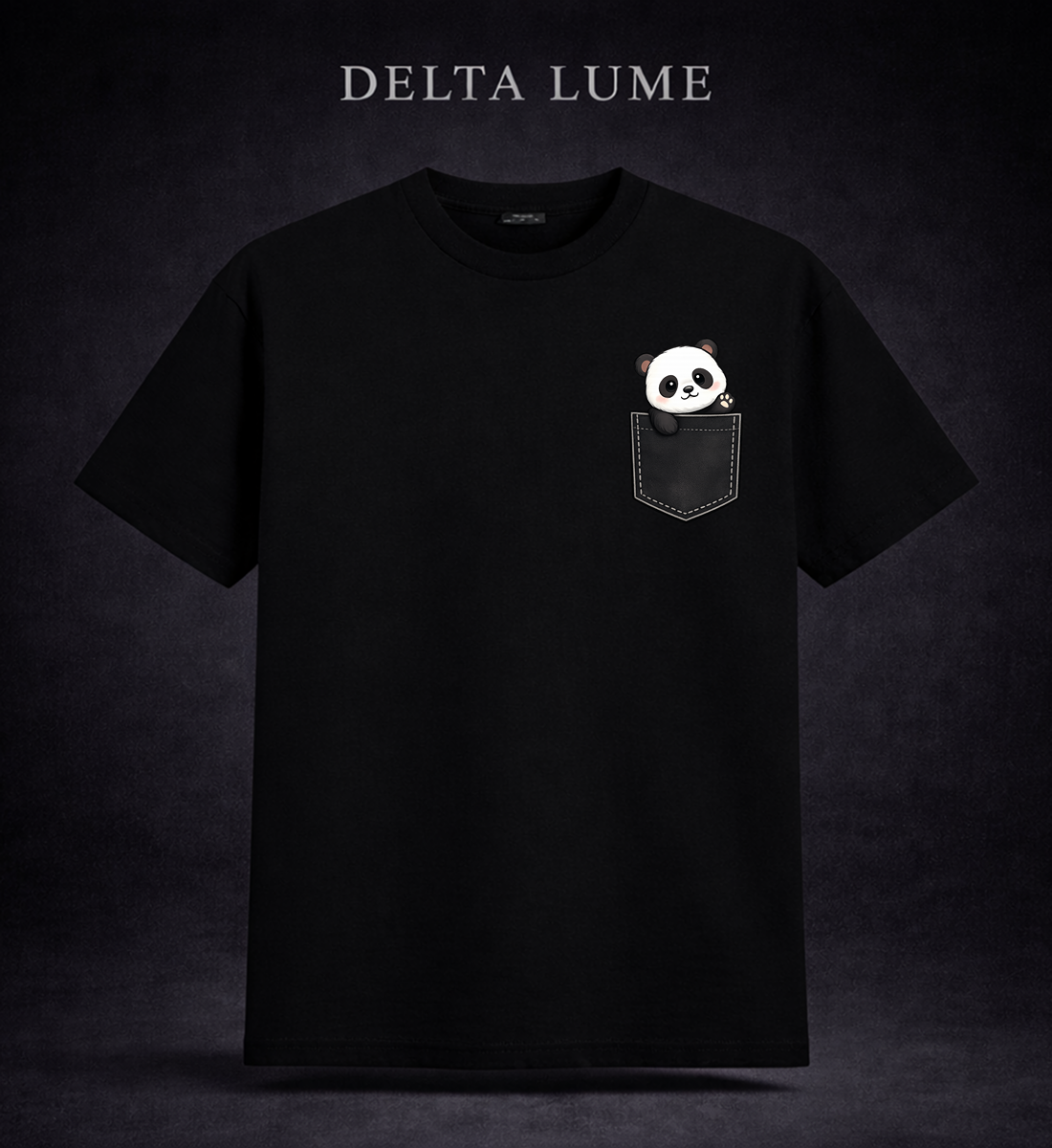 Quiet Companion – Panda Pocket Regular Fit T-Shirt