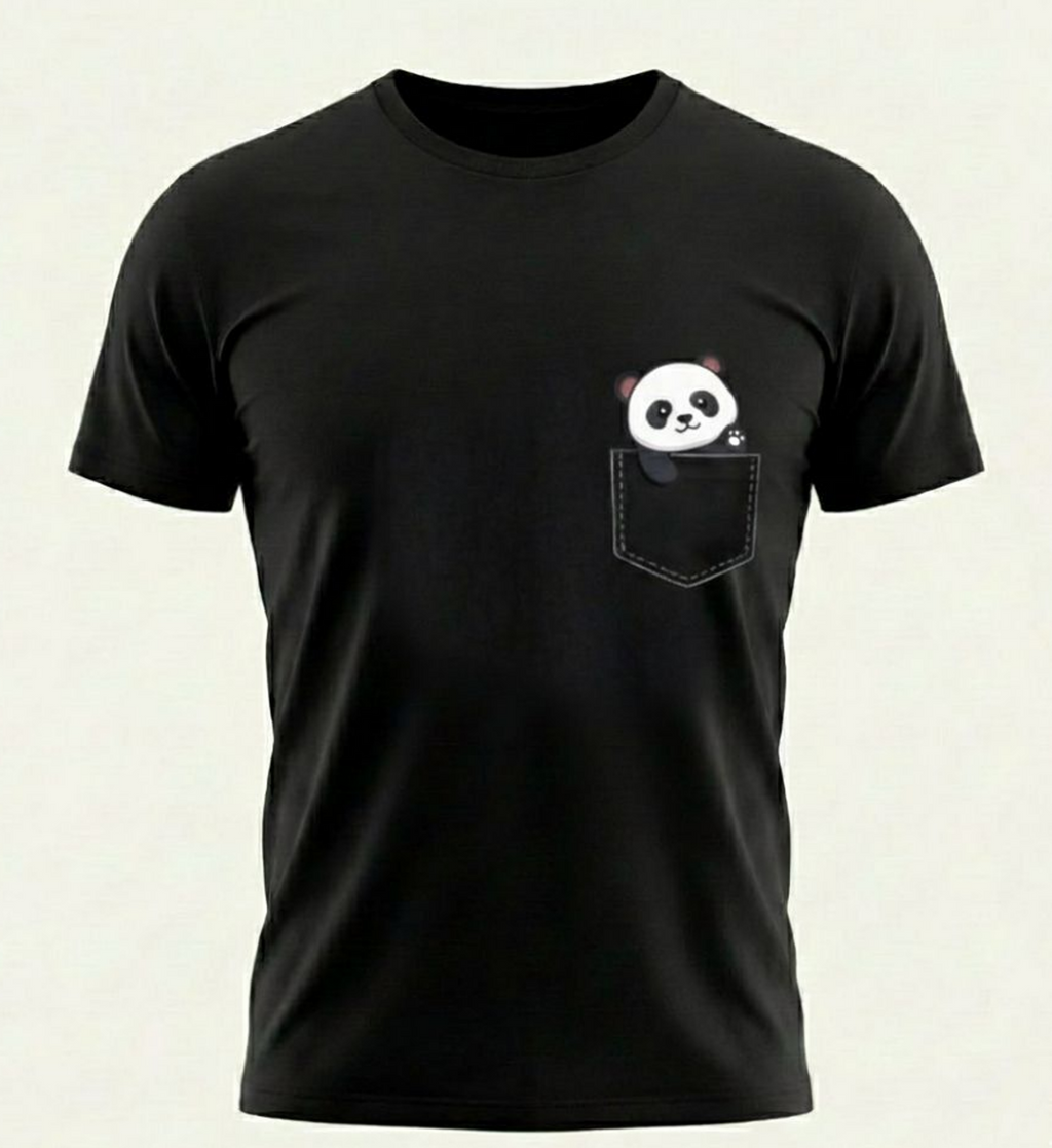 Quiet Companion – Panda Pocket Regular Fit T-Shirt