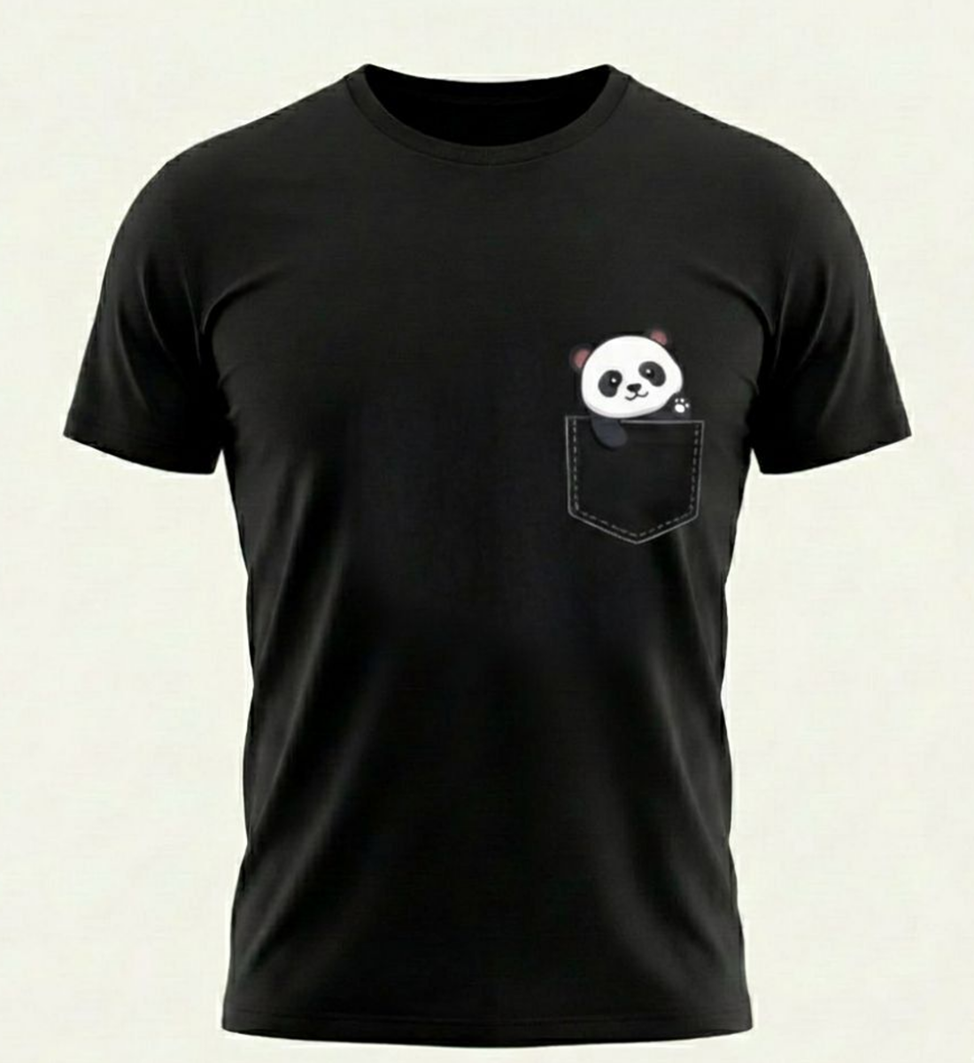Quiet Companion – Panda Pocket Regular Fit T-Shirt
