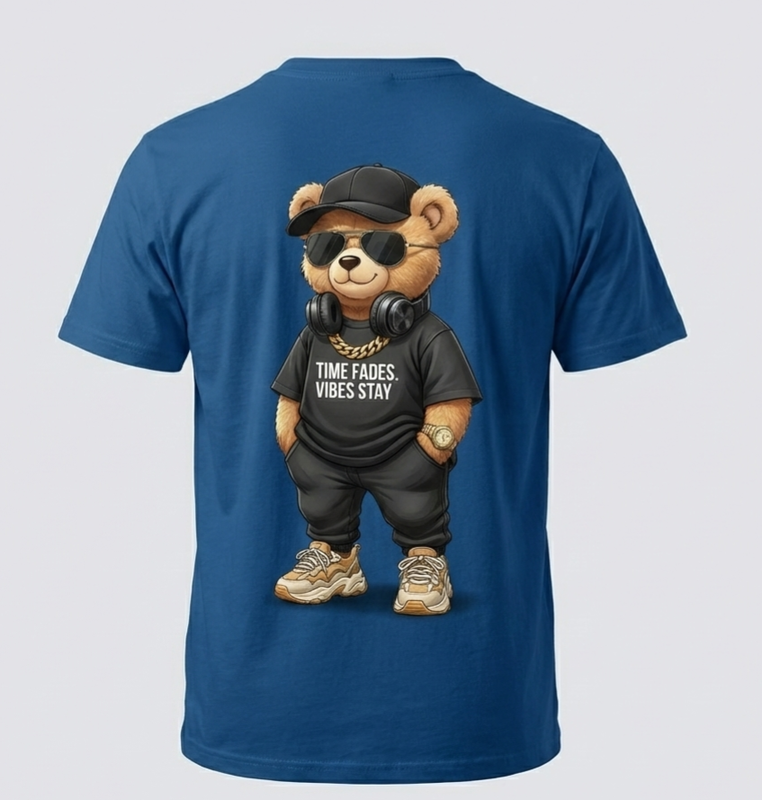 Time Fades. Vibes Stay – Bear Regular Fit T-Shirt