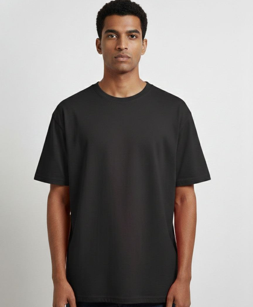 Classic Black Plain Oversized T-Shirt | 100% Premium Cotton