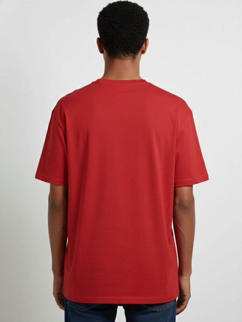Classic Red Plain Oversized T-Shirt | 100% Premium Cotton