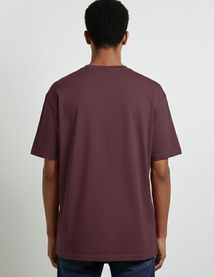 Classic Deep Plum plain Oversized T-Shirt | 100% Premium Cotton