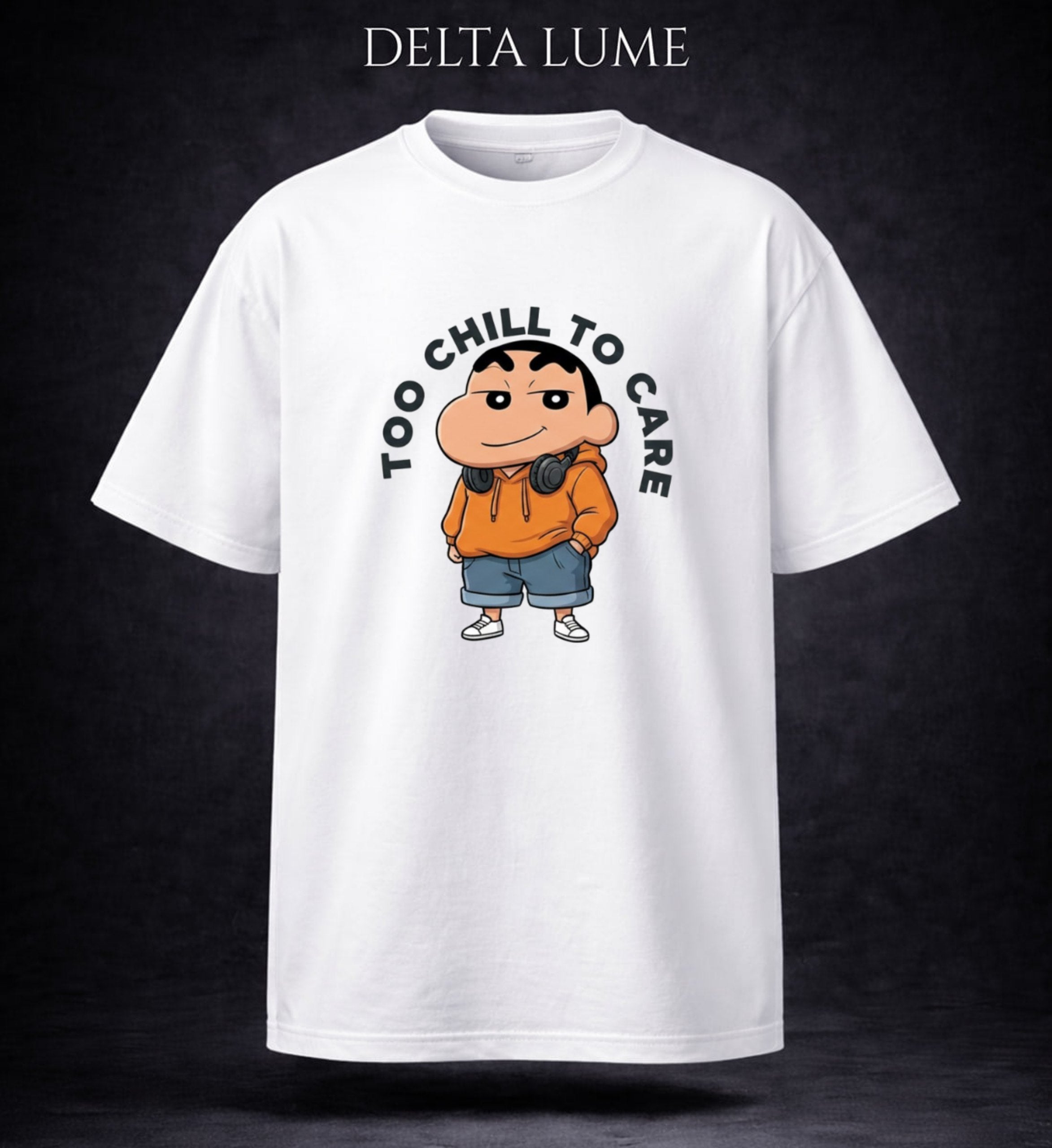 Too Chill To Care Graphic Oversized T-Shirt – Unisex Cartoon Streetwear Tee